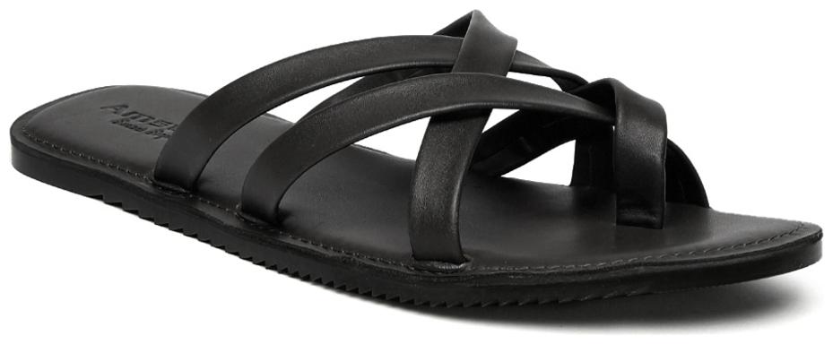 

Amster Mens Black Geniune Leather Comfort Slippers