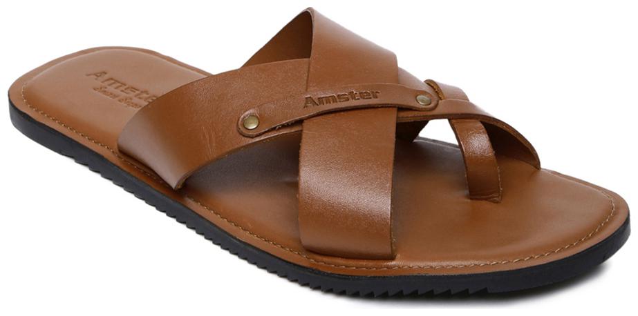 

Amster Mens Tan Geniune Leather Comfort Slippers