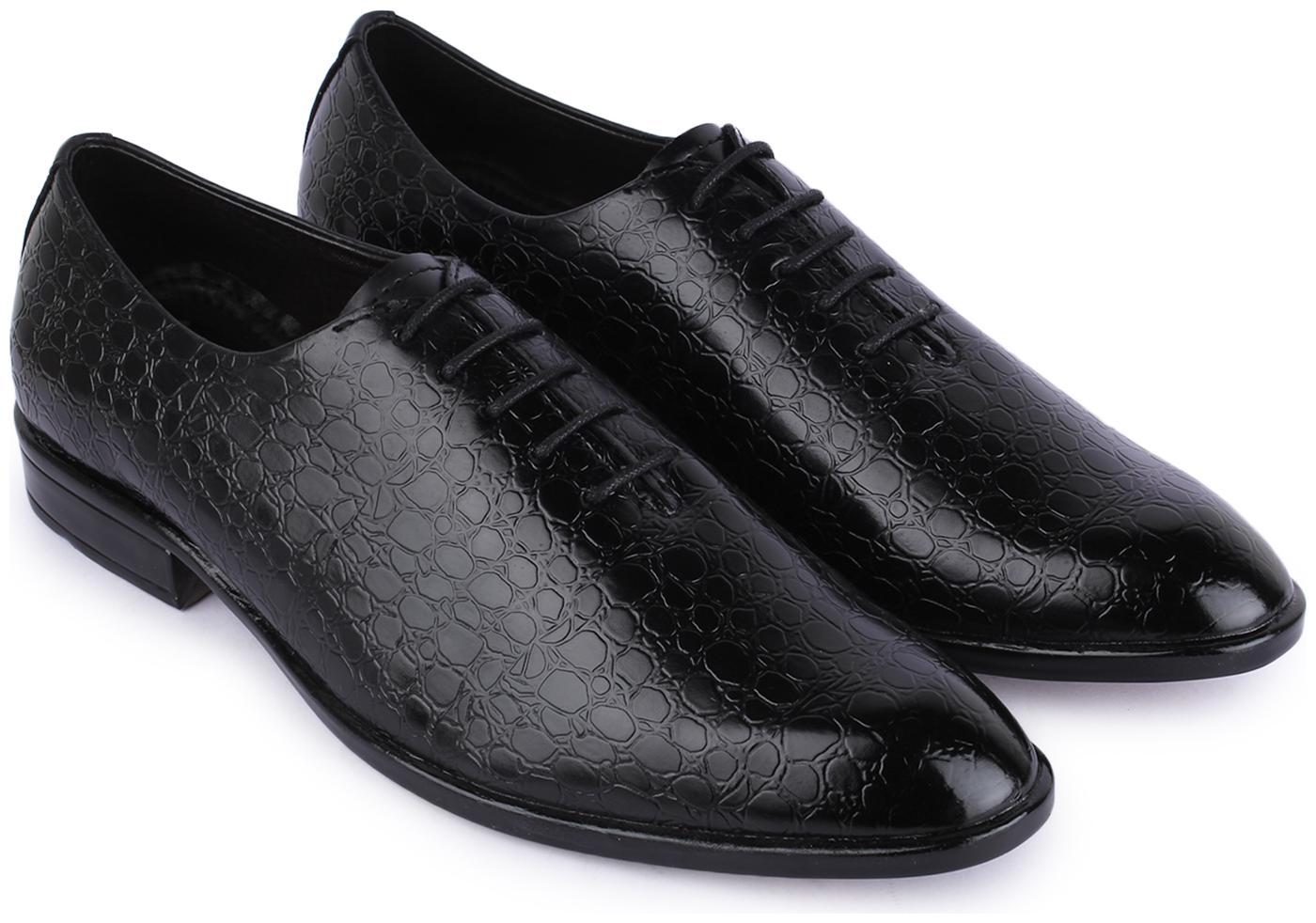 

Appitite Men s formal handmade Italian finish Leather TPR Anti-Slip Black color formal shoes for Party and Office
