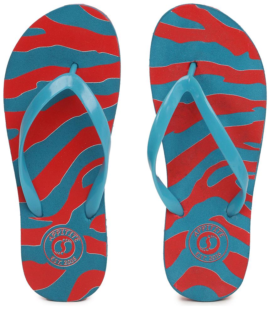 

Appitite Red Print Flip-Flop housing slipper for women