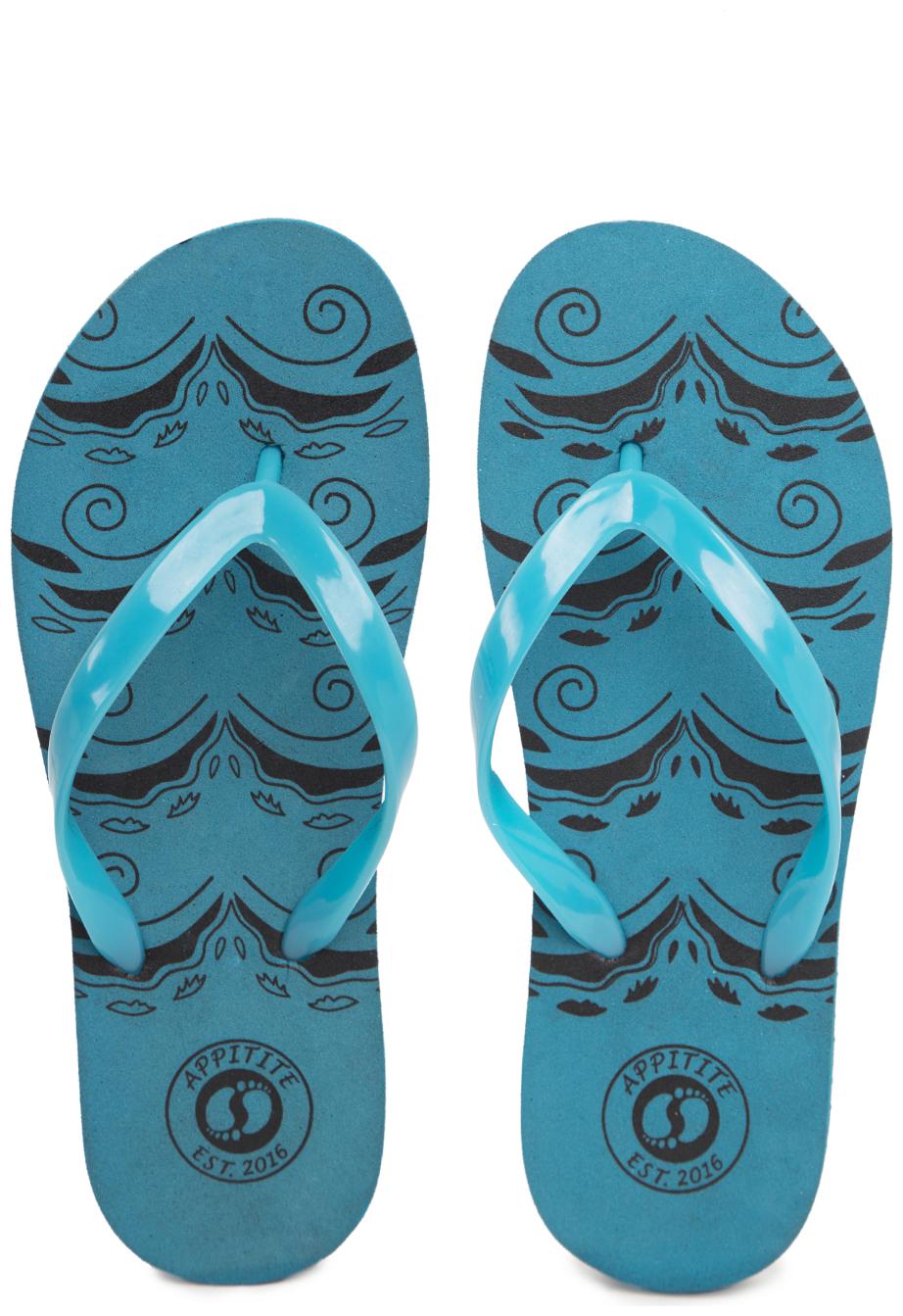 

Appitite Women Rubber Printed Flip Flops Blue