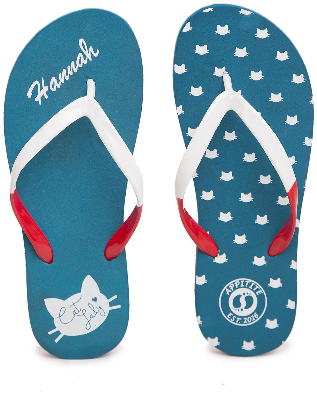 

Appitite Women Rubber Printed Flip Flops Blue