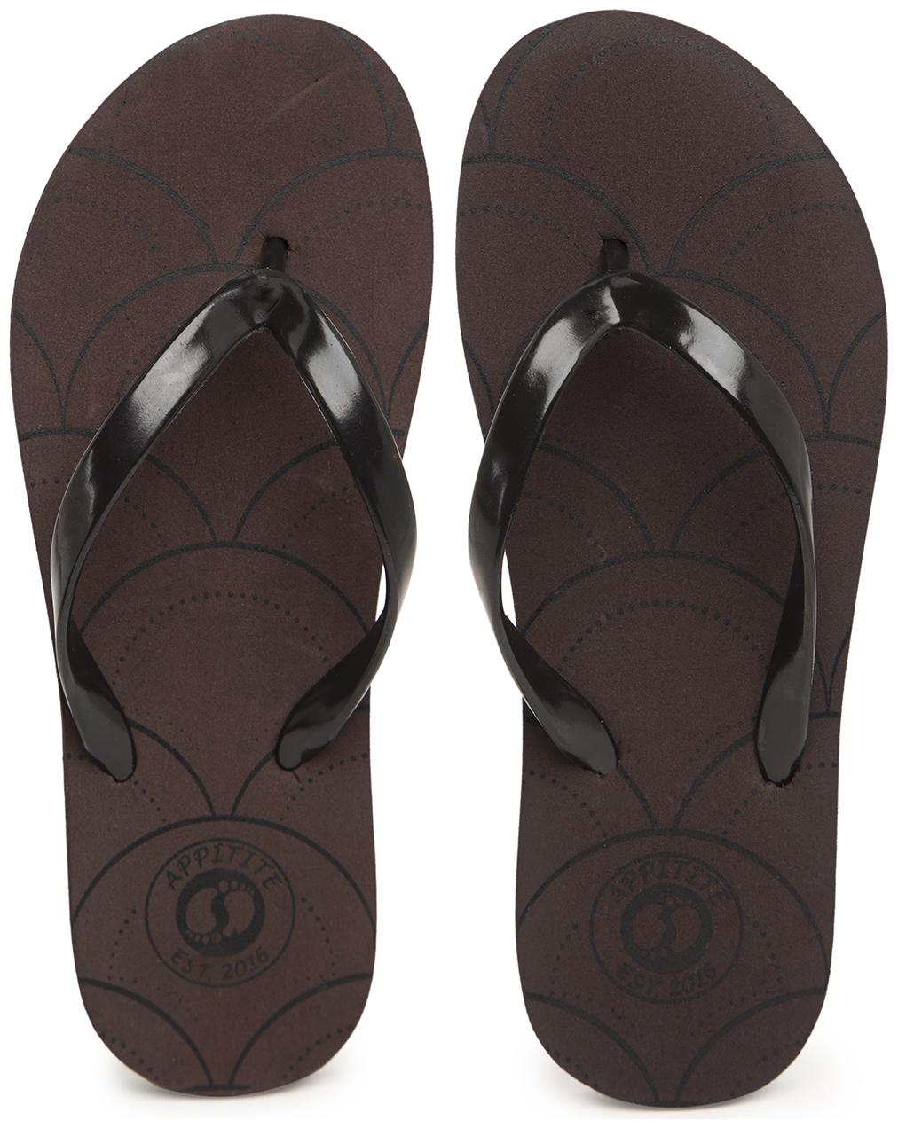 

Appitite Women Rubber Printed Flip Flops Brown