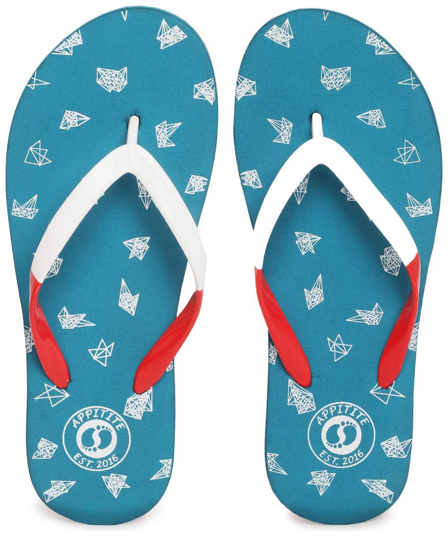 

Appitite Women Rubber Printed Slippers Blue