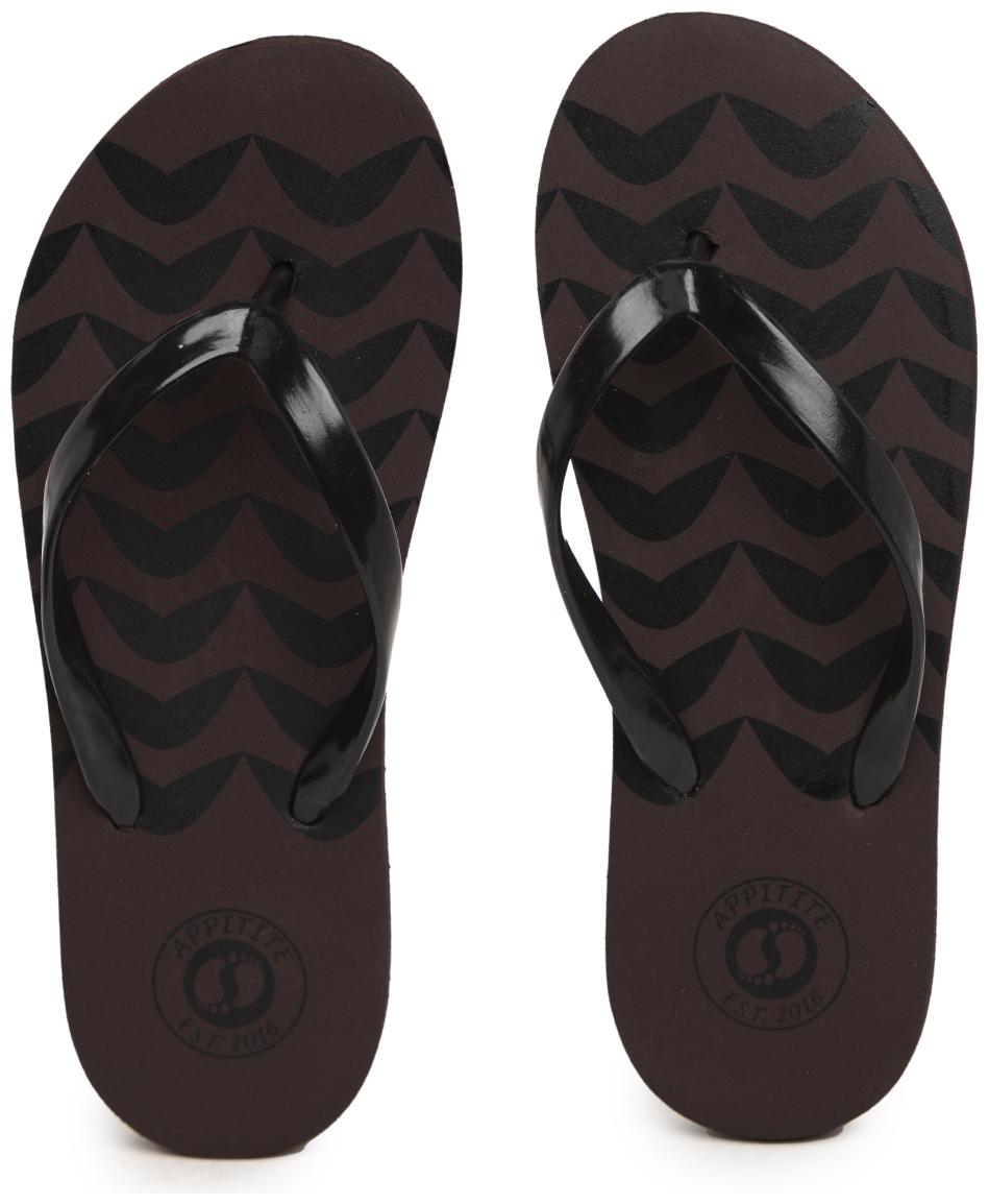 

Appitite Women Rubber Printed Flip Flops Brown