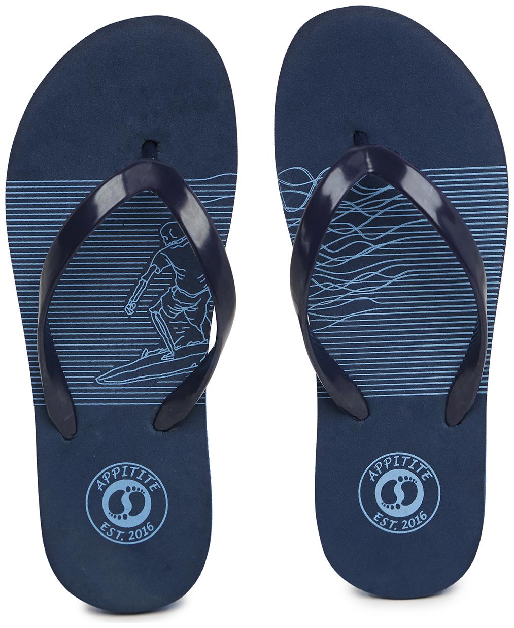 

Appitite Women Rubber Printed Flip Flops Blue