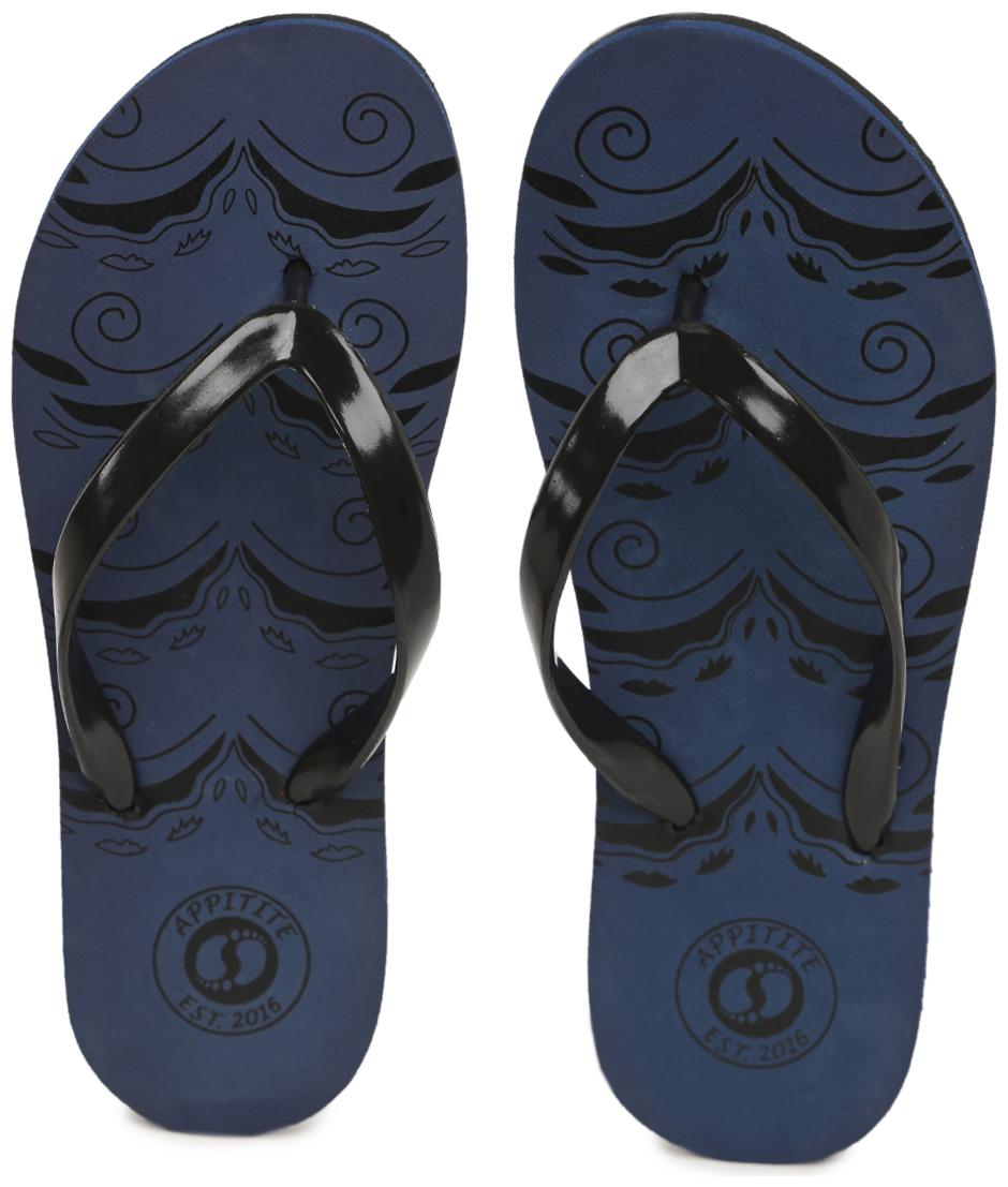 

Appitite Women Rubber Printed Flip Flops Blue