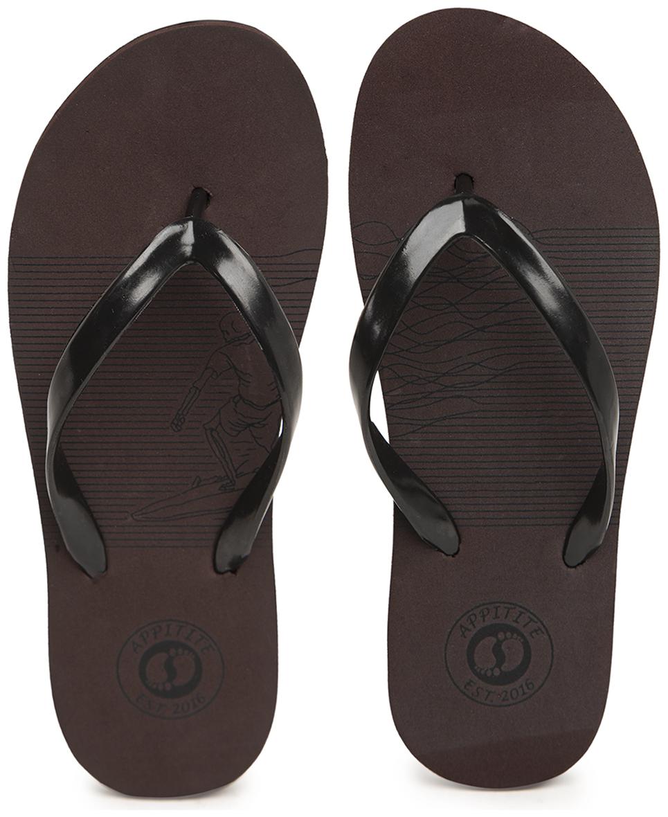 

Appitite Women Rubber Printed Flip Flops Brown