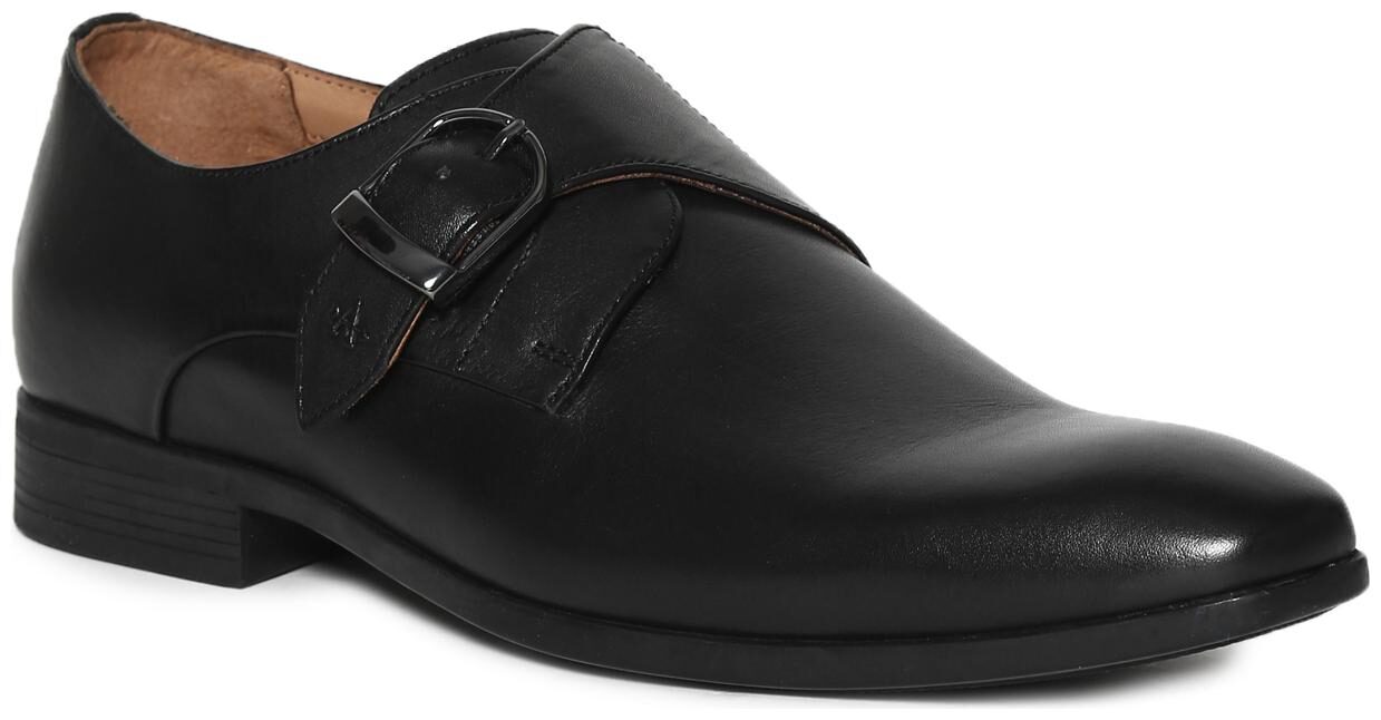 

Arrow Men Black Monk Shoes - BLACK MONK STRAP LEATHER SHOES - 2521948105