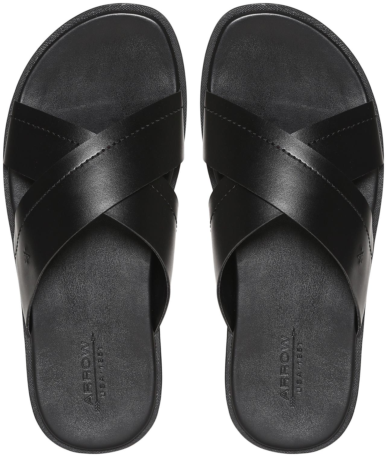 

Arrow Black Solid Crossover Strap Sandals