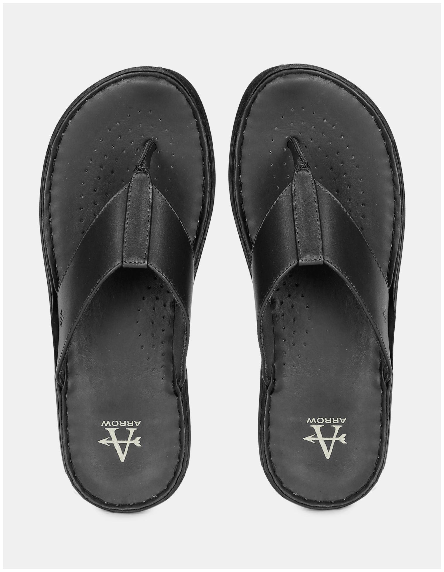 

Arrow Black V-Strap Leather Sandals