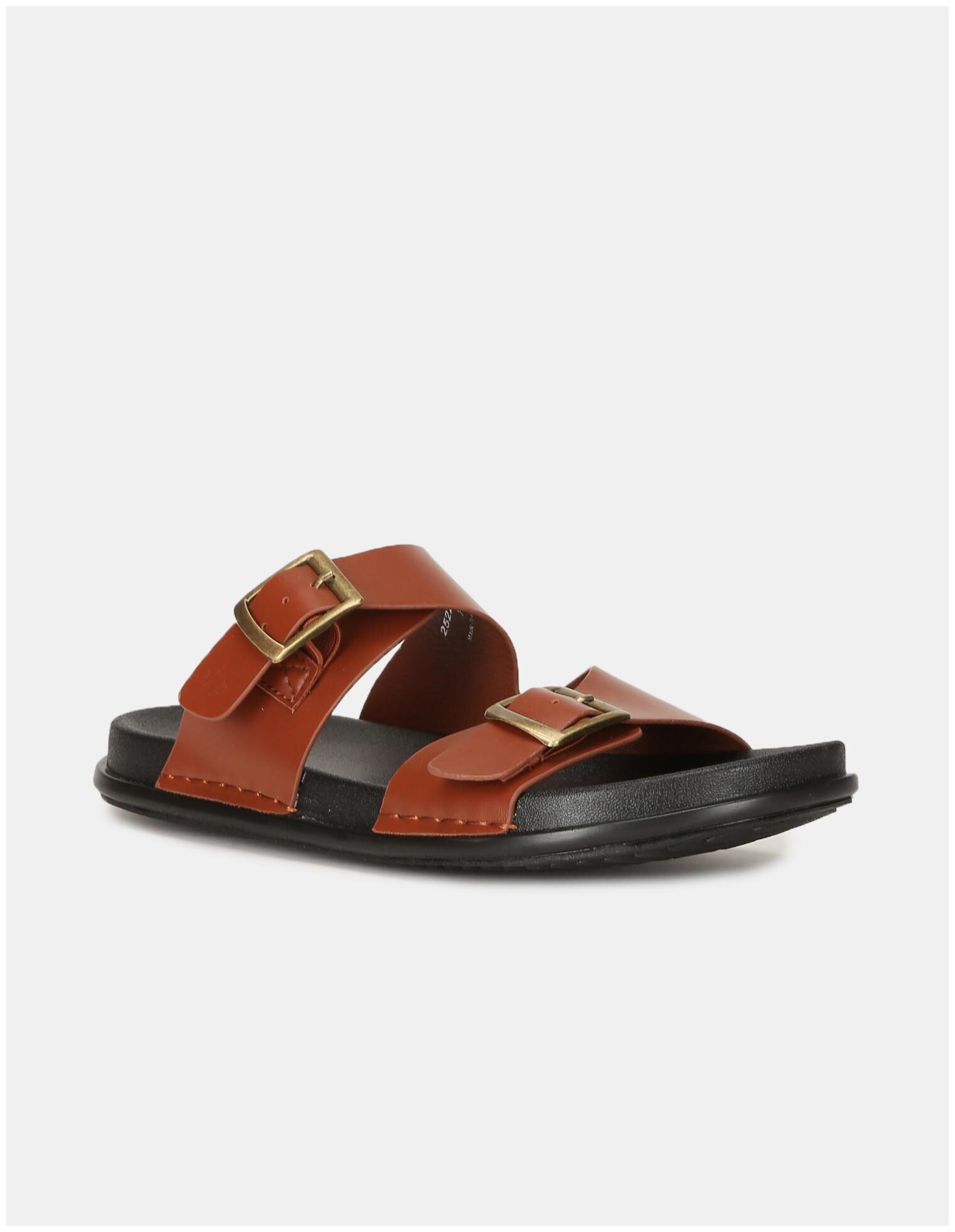

Arrow Brown Buckle Strap Contrast Sole Sandals