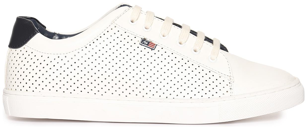 

Arrow Round Toe Perforated Sneakers Men White Sneakers