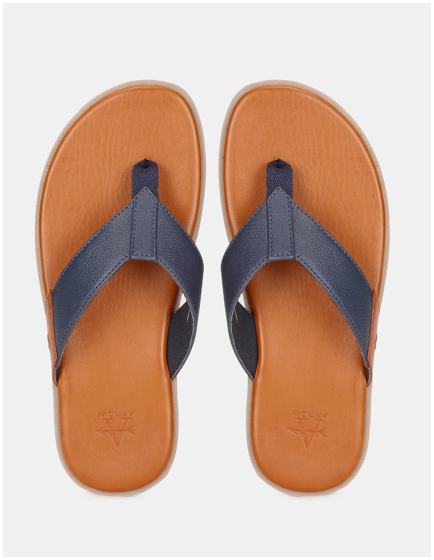 

Arrow Navy And Brown V-Strap Leather Sandals