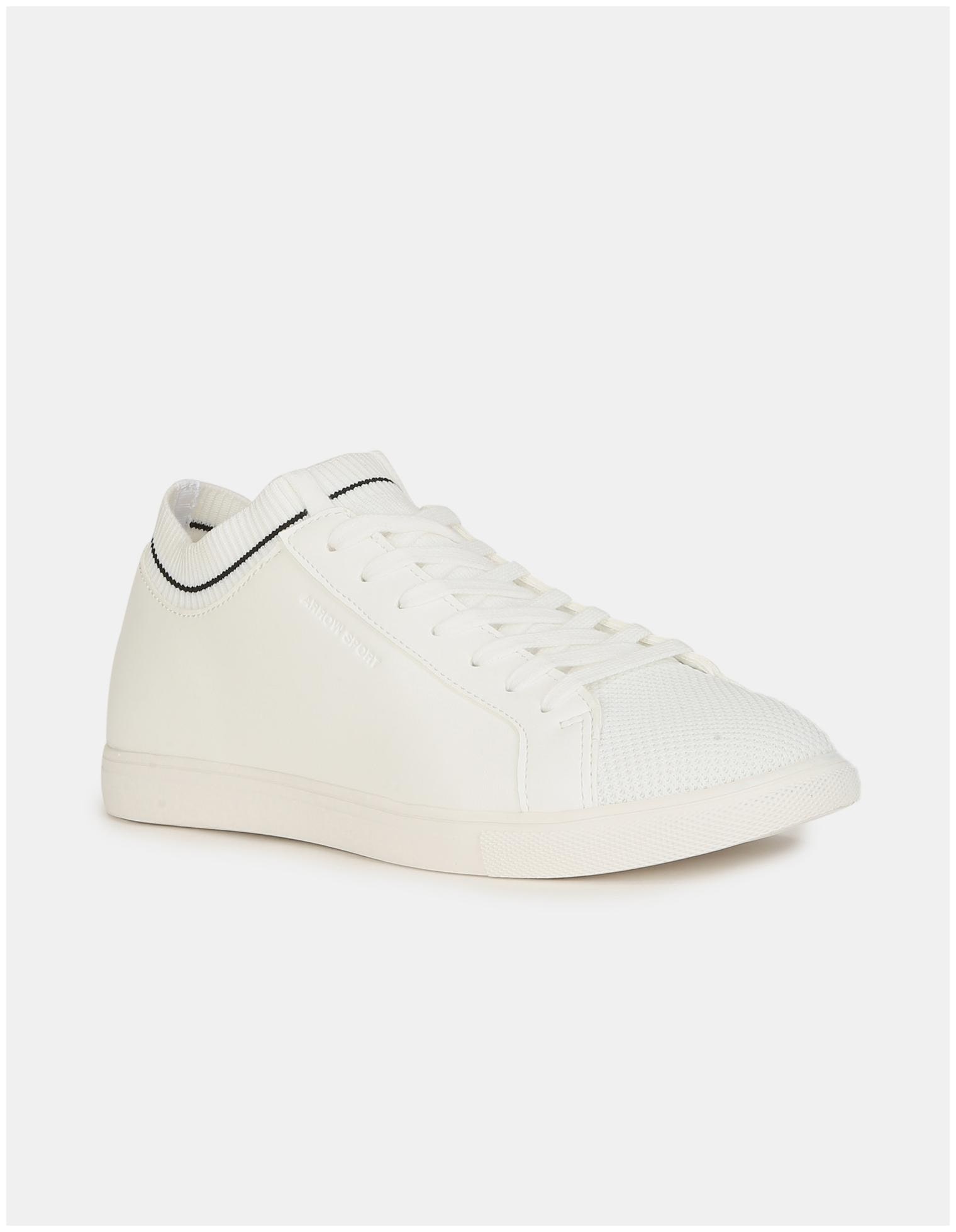 

Arrow White Mesh Panel Mid Top Sneakers Men White Slip-On Sneakers - 2522004001
