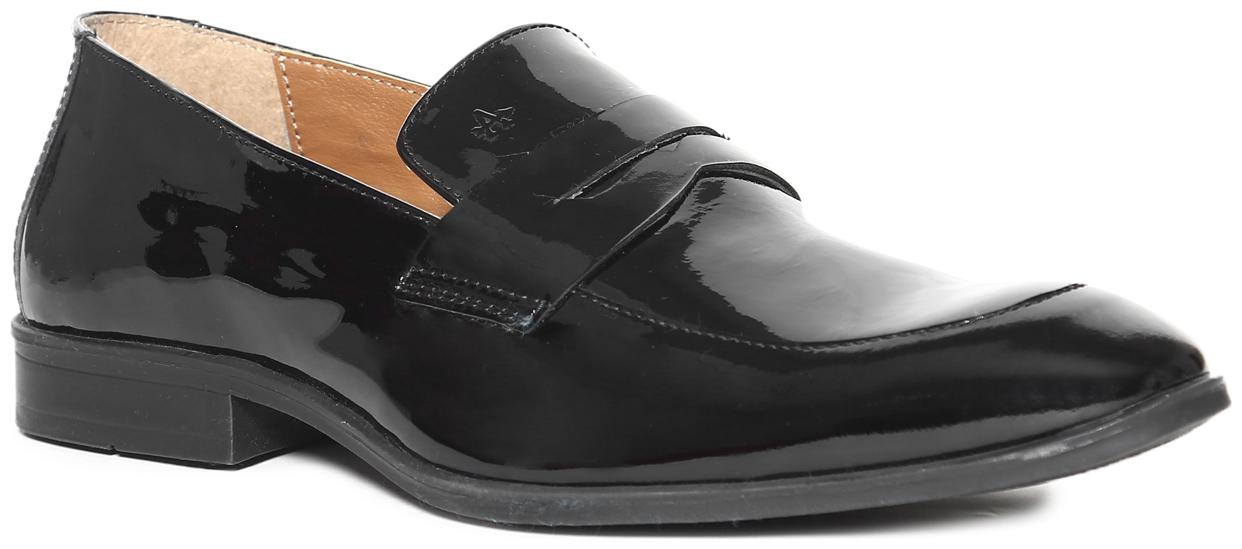 

Arrow Men Black Casual Shoes - BLACK PENNY STRAP LEATHER SLIP-ON SHOES - 2521910305