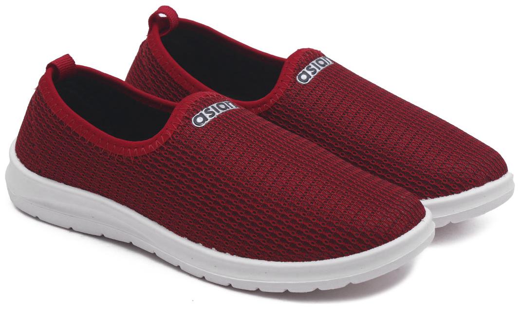 

Asian Women Red Slip-On Shoes