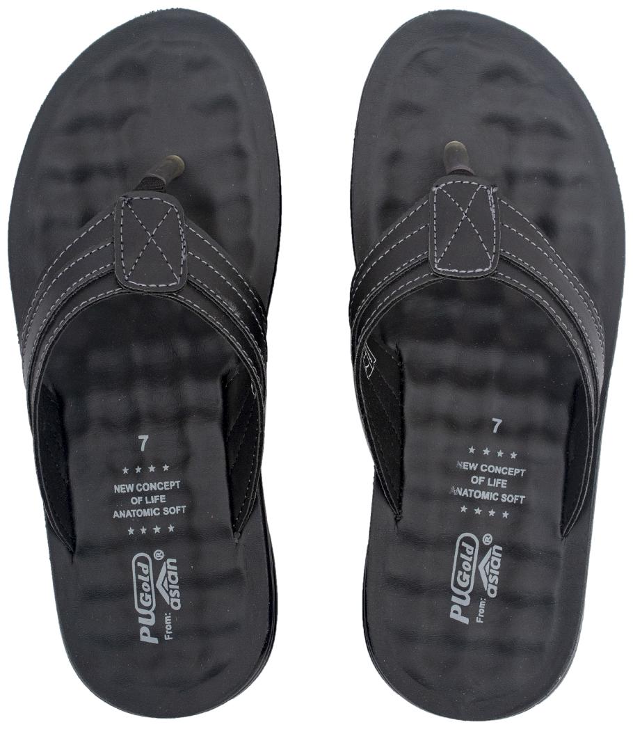 

Asian Men 1221 Black Slippers Flip-Flops