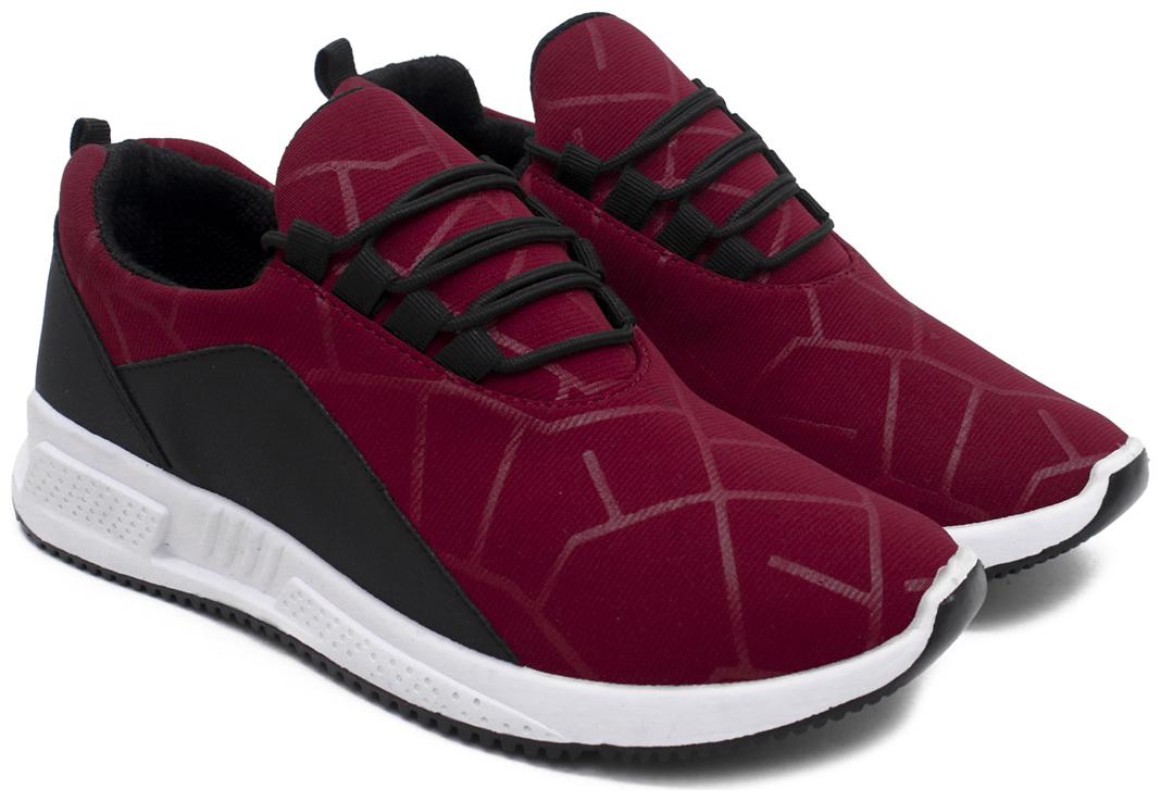 

Asian PENDRIVE-11 Men Black Red Sneakers