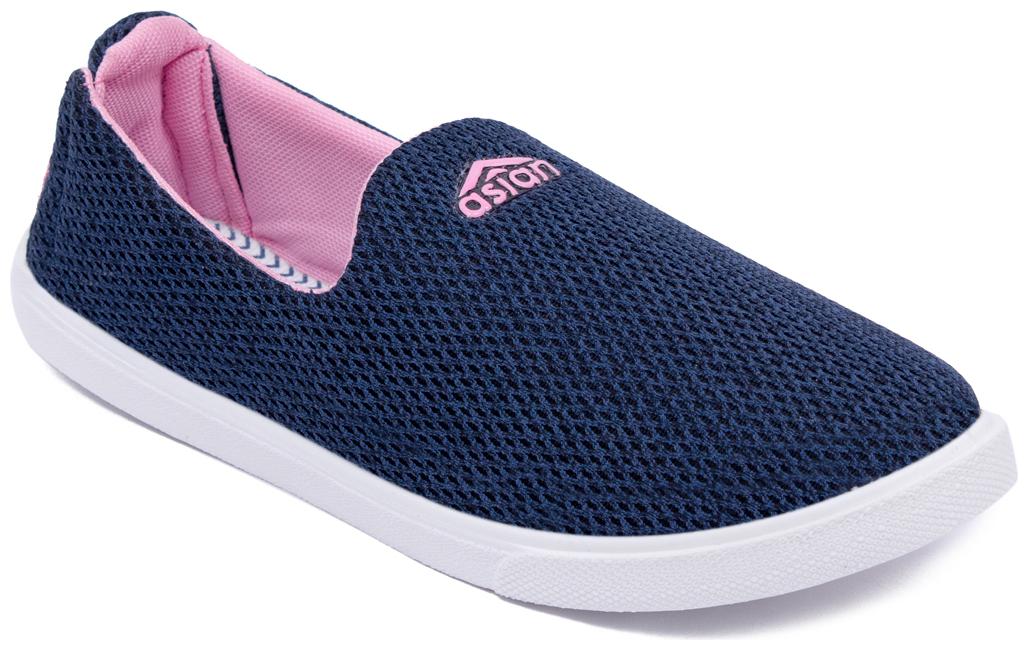 

Asian Women Navy Blue Slip-On Shoes