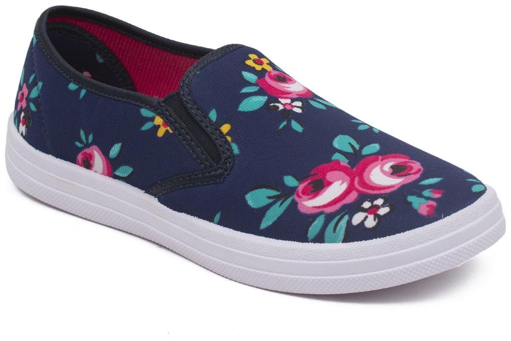 

Asian Women Navy Blue Slip-On Shoes