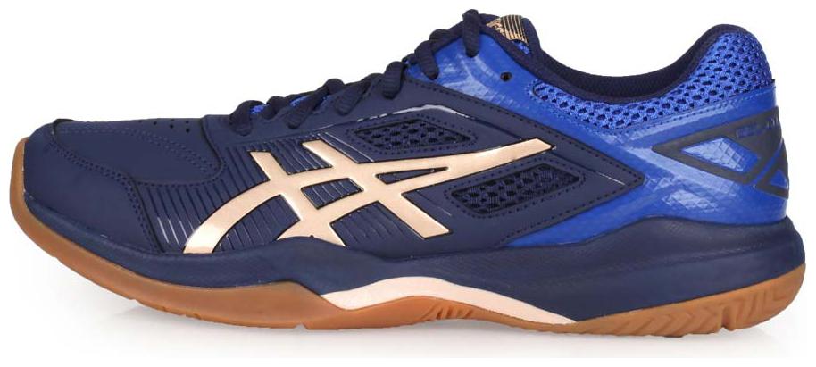 

Asics Men GEL-COURT HUNTER - PEACOAT FROSTED ALMOND Badminton Squash Shoes ( Blue )