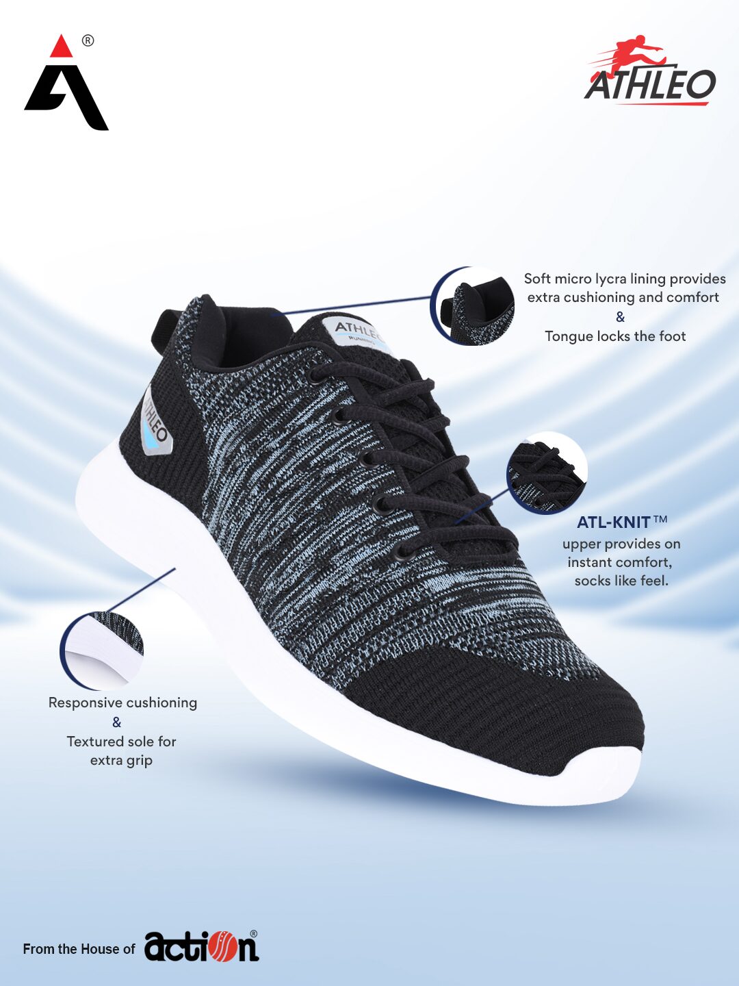 

Action Men Athleo Running Shoes ( Black )