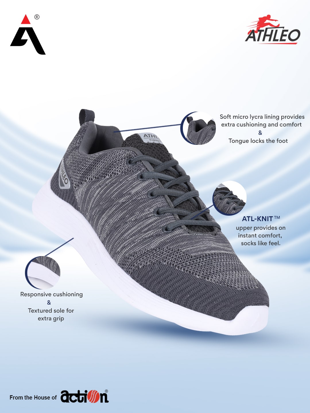 

Action Men Athleo Running Shoes ( Grey )