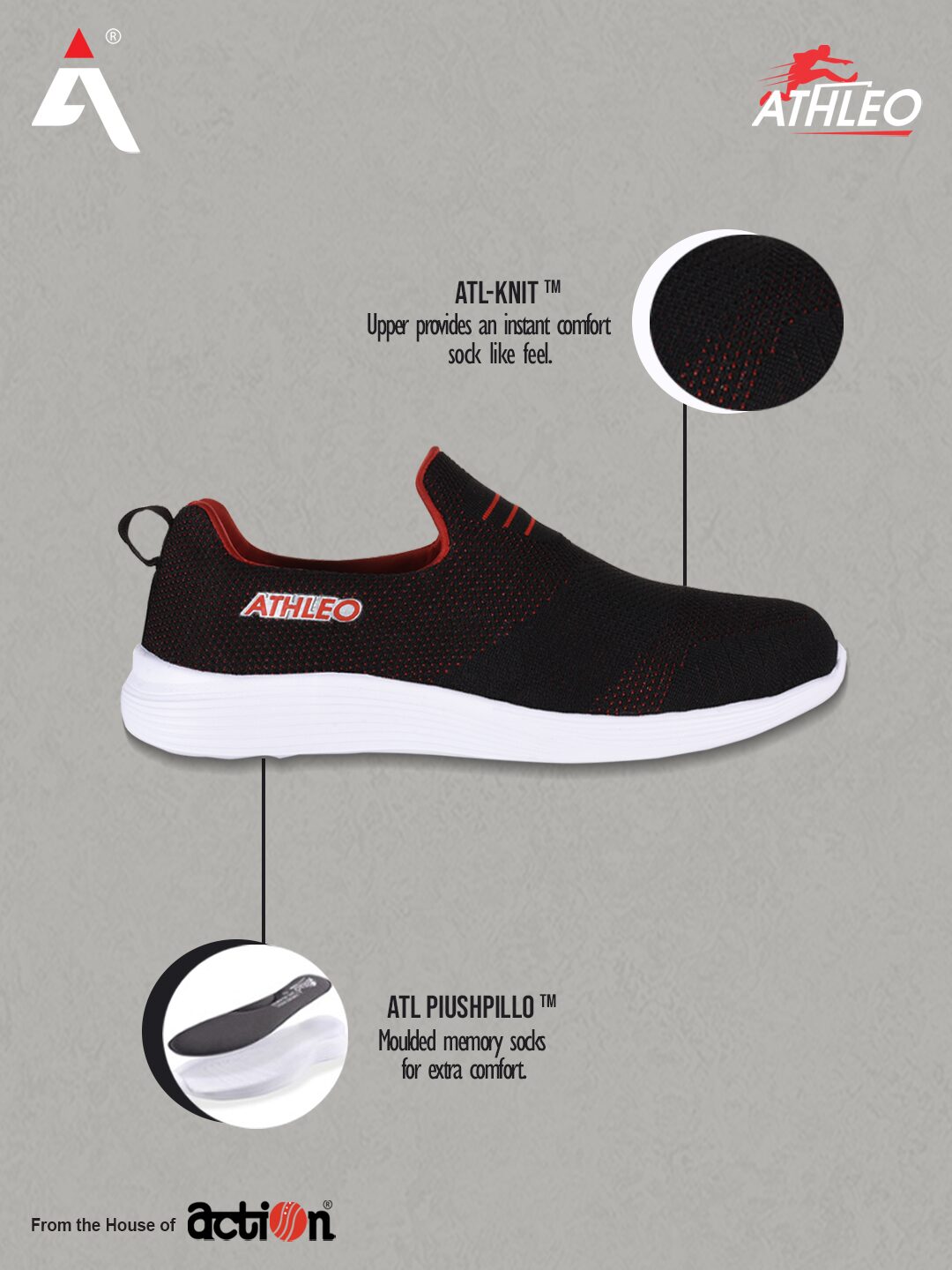

Action Men Athleo Running Shoes ( Red )