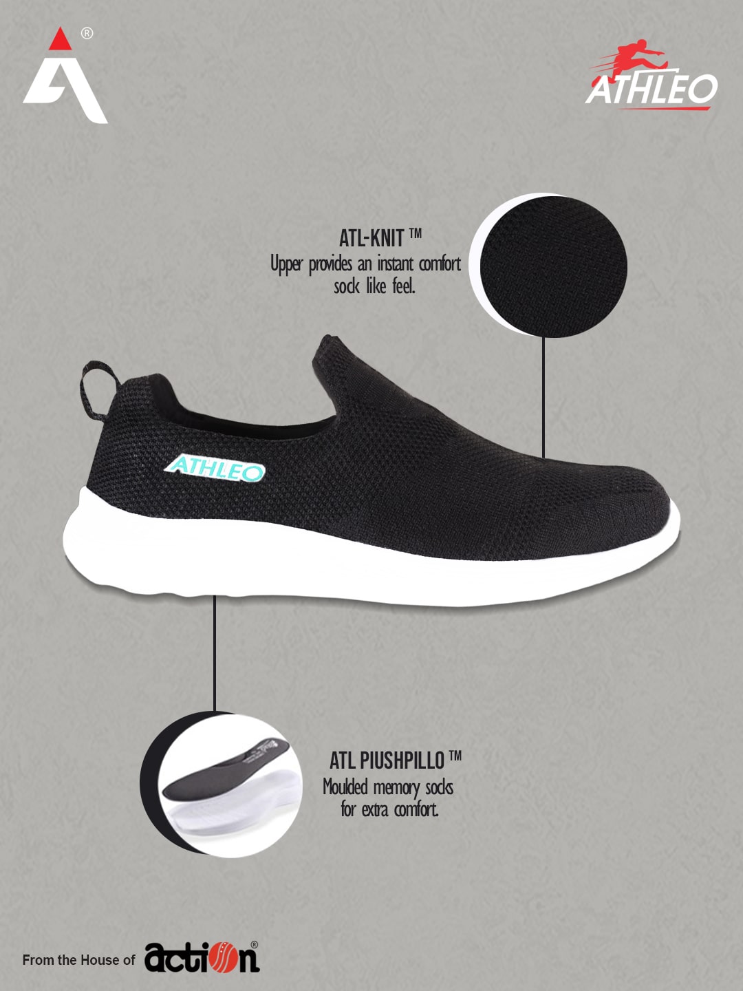 

Action Men Athleo Running Shoes ( Black )