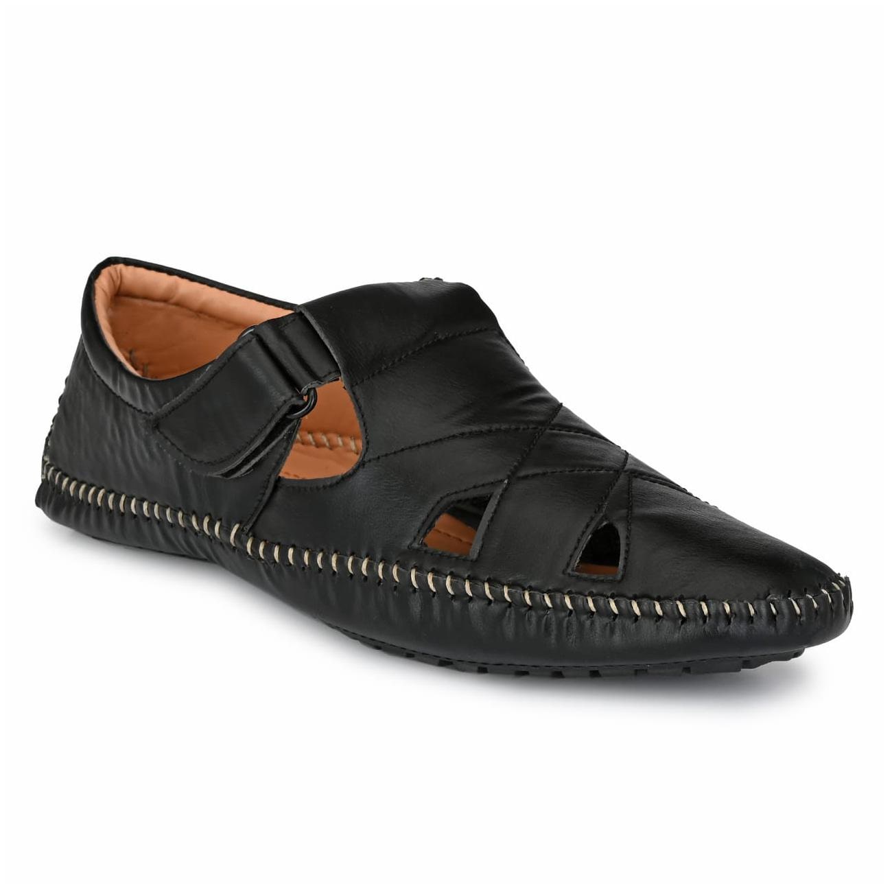 

Atton men s black roman casual sandal