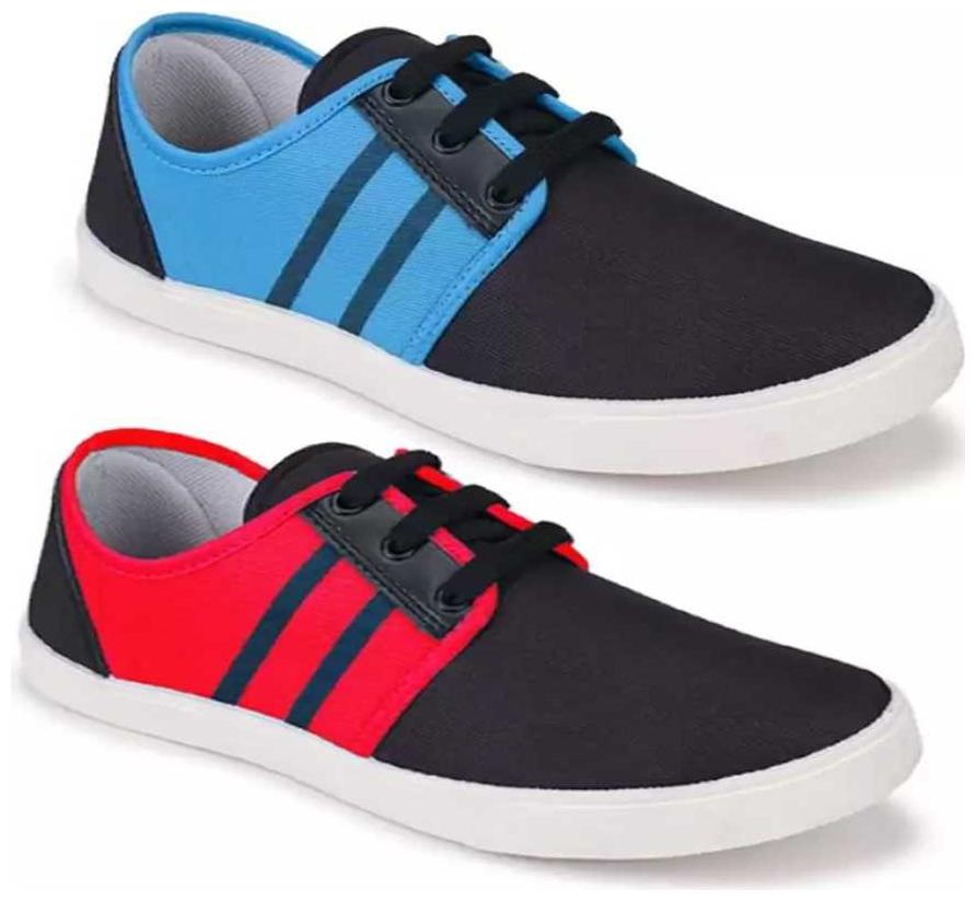 

BAGRIN Men Multi-Color Slip-On Sneakers - Bg-sneaker blue Red01