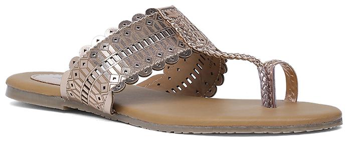 

Bata Women Gold One Toe Flats