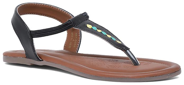 

Bata Women Black T-Strap Flats