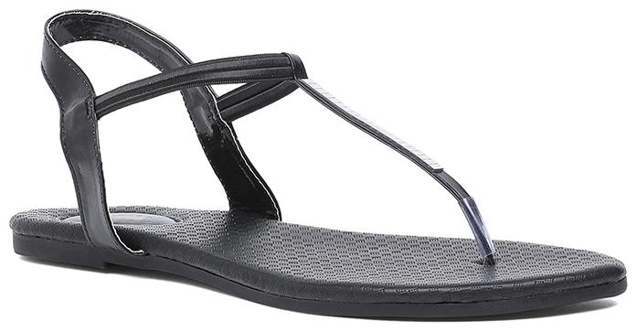 

Bata Women Black T-Strap Flats
