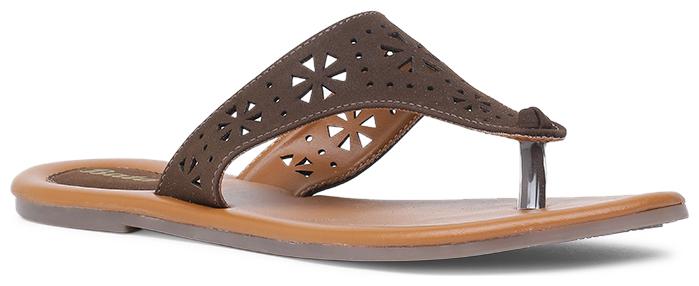 

Bata Women Brown T-Strap Flats