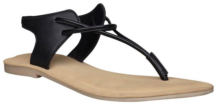 

Bata Women Black T-Strap Flats