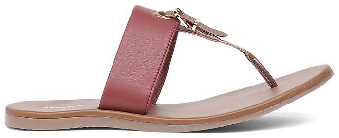 

Bata Women Red T-Strap Flats