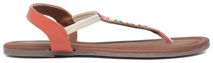 

Bata Women Orange T-Strap Flats