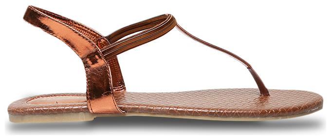 

Bata Women Brown T-Strap Flats