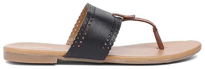 

Bata Women Black T-Strap Flats