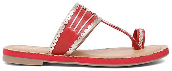 

Bata Women Red T-Strap Flats