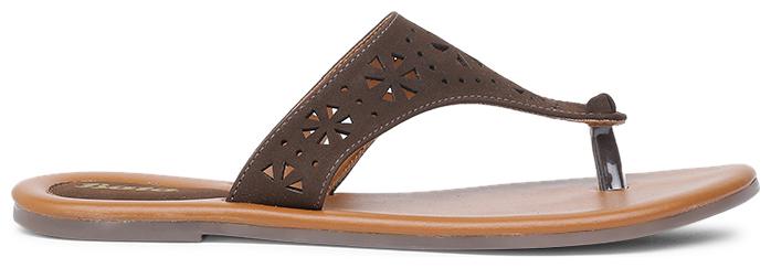 

Bata Women Brown Open Toe Flats
