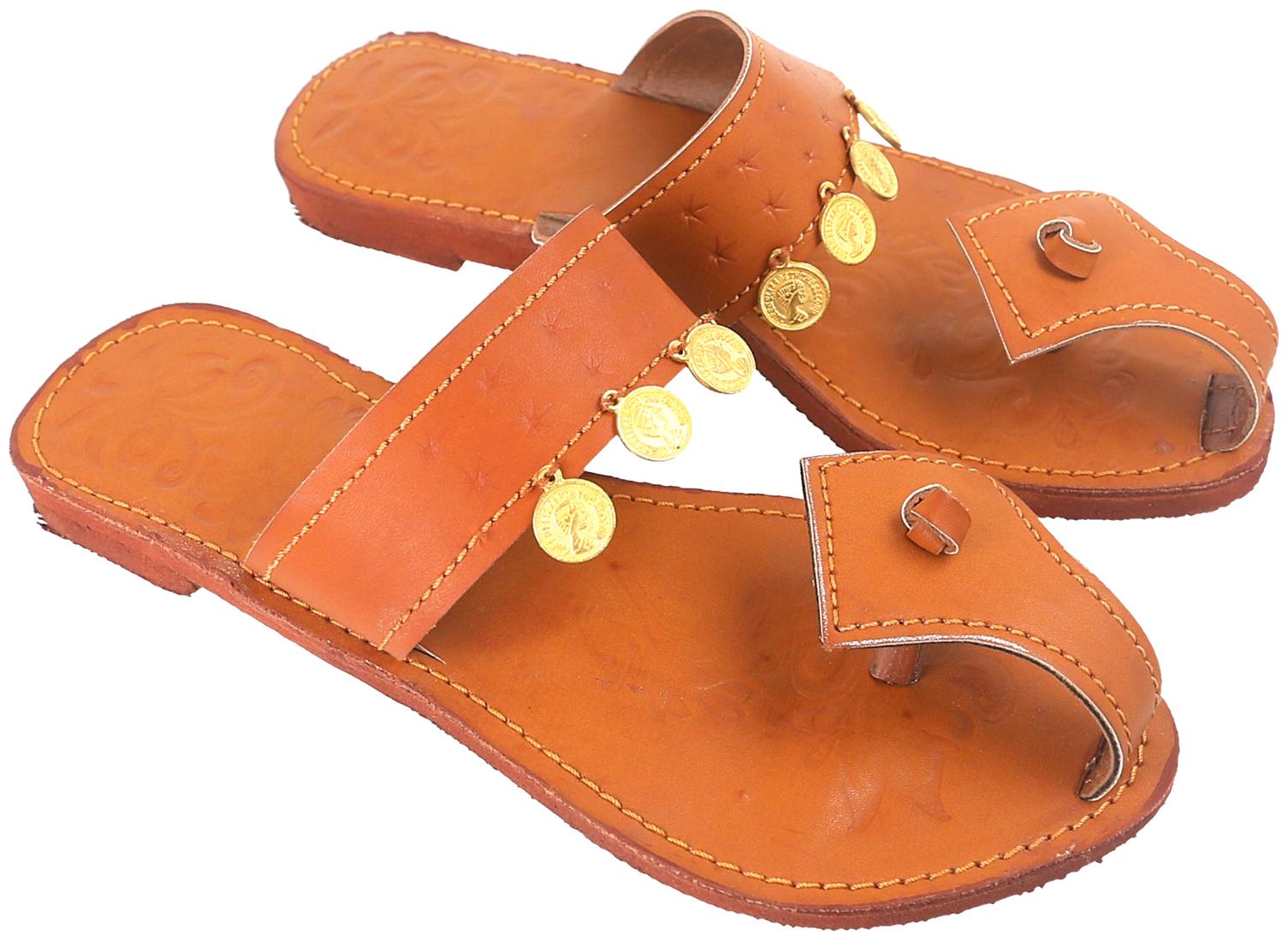 

Be You Women Tan Color One-Toe Flats Jaipuri Rajasthani Footwear