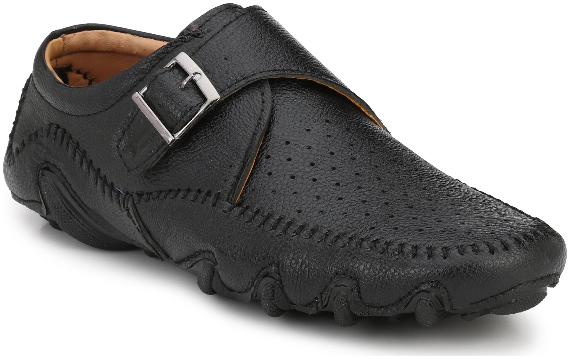

Big Fox Men s Hurricane Monk Strap Driving Sandals Black