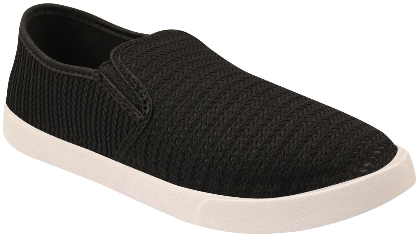 

Birde Black Canvas Slip-On Shoes For Men