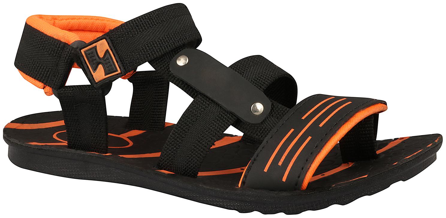 

Birde Black Orange Fancy Sandal For Men