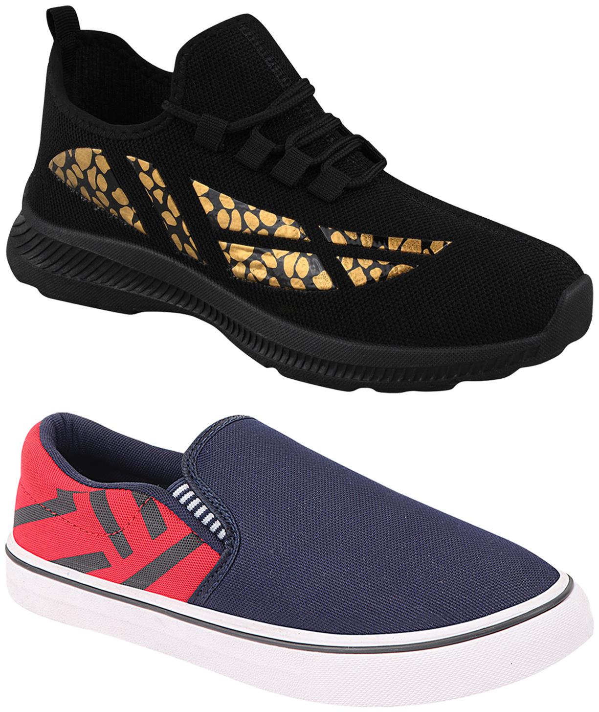 

Birde Men Black Casual Shoes - BRD-436-308-RED