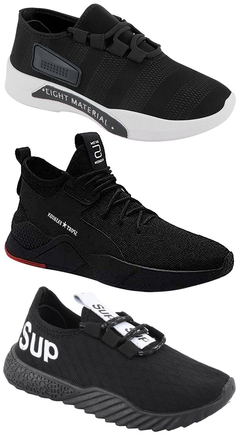 

Birde Men Multicolor Mesh Canvas Casual Sports Sneakers Runnning Shoes for Men s Boy s - UK6 (Combo of 3)