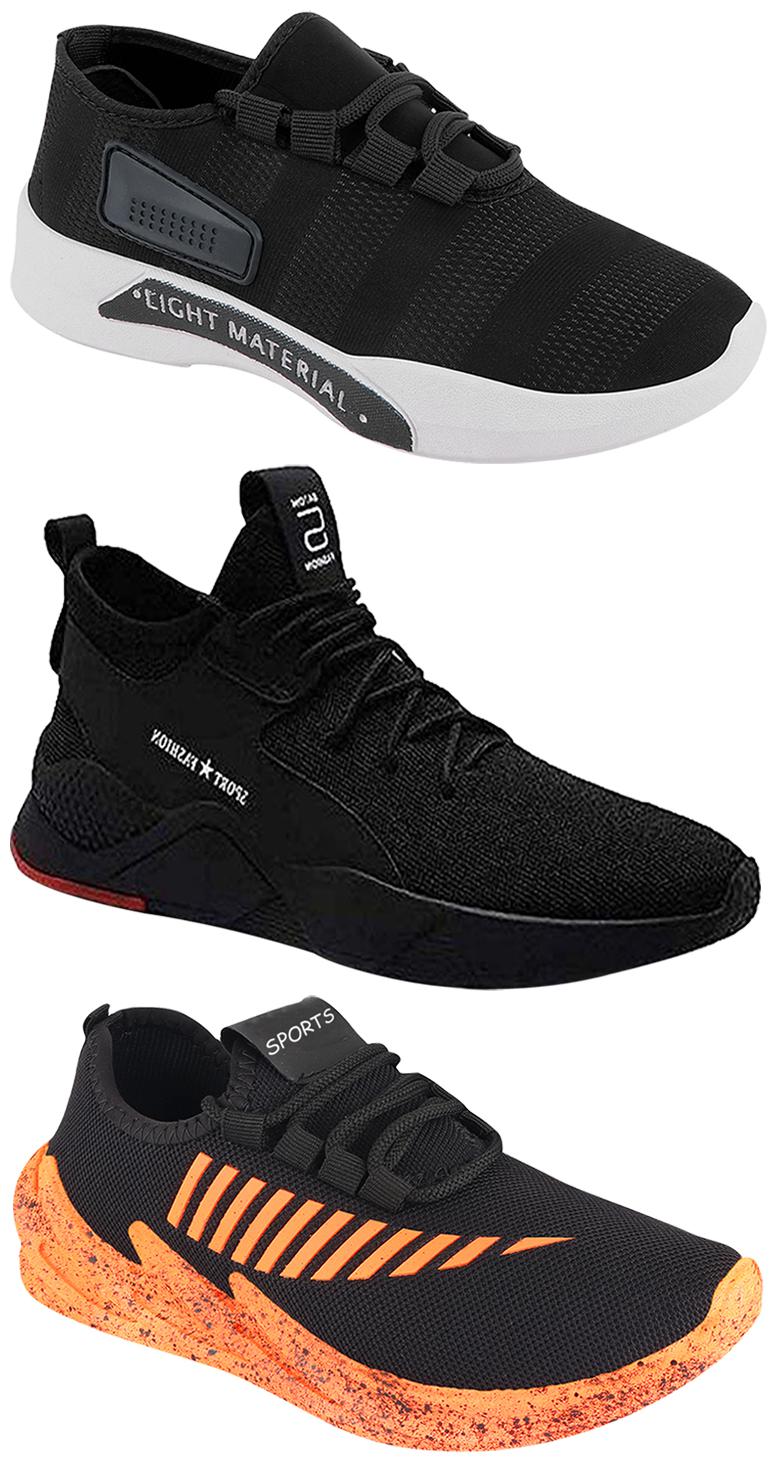 

Birde Men Multicolor Mesh Canvas Casual Sports Sneakers Runnning Shoes for Men s Boy s - UK7 (Combo of 3)